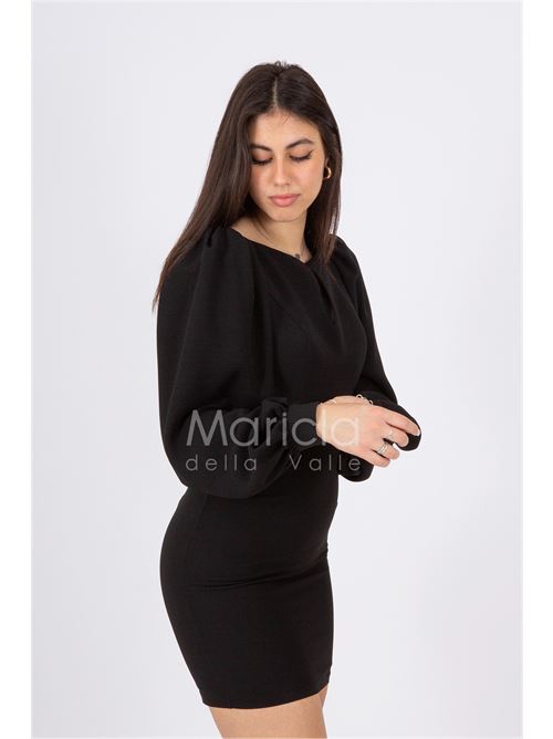 abito midi scollato manica lunga MARICLA ELEGANCE | CAR58157NERO